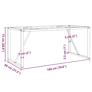 vidaXL Πόδια Τραπεζαρίας σε Σχήμα «Ο» 180x80x73cm Ατσάλι 1 τεμ.