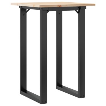 vidaXL Τραπέζι Τραπεζαρίας Πλαίσιο Ο50x50x75cm Μασίφ Πεύκο/Ατσάλι 1 τεμ.