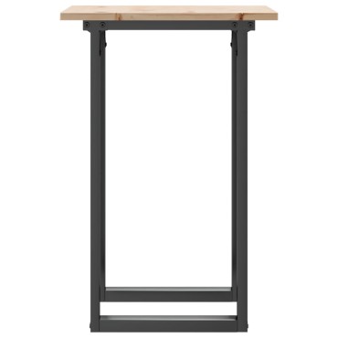 vidaXL Τραπέζι Τραπεζαρίας Πλαίσιο Ο50x50x75cm Μασίφ Πεύκο/Ατσάλι 1 τεμ.