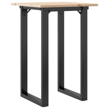 vidaXL Τραπέζι Τραπεζαρίας Πλαίσιο Ο50x50x75cm Μασίφ Πεύκο/Ατσάλι 1 τεμ.