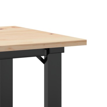 vidaXL Τραπέζι Τραπεζαρίας Πλαίσιο Ο50x50x75cm Μασίφ Πεύκο/Ατσάλι 1 τεμ.