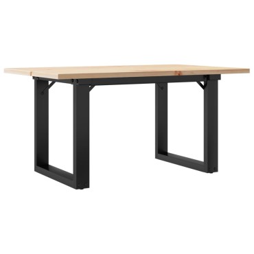 vidaXL Τραπεζάκι Σαλονιού Πλαίσιο Ο 80x50x40cm Μασίφ Πεύκο/Ατσάλι