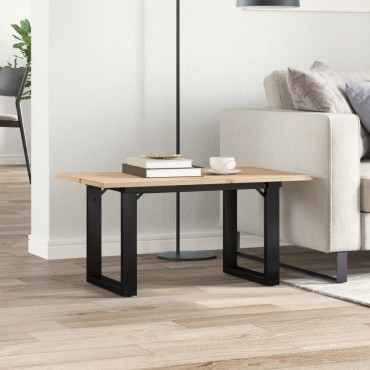 vidaXL Τραπεζάκι Σαλονιού Πλαίσιο Ο 80x50x40cm Μασίφ Πεύκο/Ατσάλι