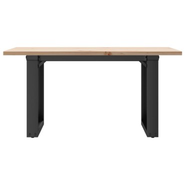 vidaXL Τραπεζάκι Σαλονιού Πλαίσιο Ο 80x50x40cm Μασίφ Πεύκο/Ατσάλι