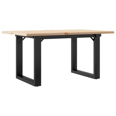 vidaXL Τραπεζάκι Σαλονιού Πλαίσιο Ο 80x50x40cm Μασίφ Πεύκο/Ατσάλι
