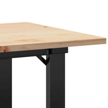 vidaXL Τραπεζάκι Σαλονιού Πλαίσιο Ο 80x50x40cm Μασίφ Πεύκο/Ατσάλι