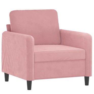 vidaXL Σαλόνι Σετ 3 τεμ. Ροζ από Βελούδο 78x77x80cm  Διθέσιος Τριθέσιος