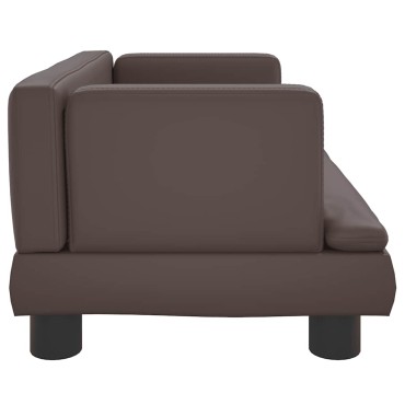 vidaXL Κρεβάτι Σκύλου Καφέ 60 x 40 x 30 εκ. από Συνθετικό Δέρμα