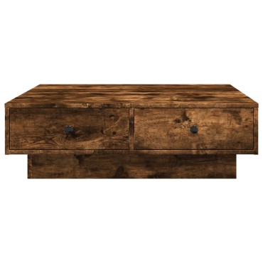 vidaXL Τραπεζάκι Σαλονιού Καπνιστή Δρυς 90x90x28cm Επεξεργασμ. Ξύλο 1 τεμ.