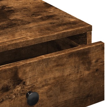 vidaXL Τραπεζάκι Σαλονιού Καπνιστή Δρυς 90x90x28cm Επεξεργασμ. Ξύλο 1 τεμ.