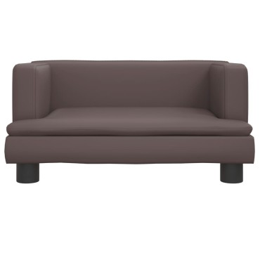 vidaXL Καναπές Παιδικός Καφέ 60x40x30cm από Συνθετικό Δέρμα 1 τεμ.
