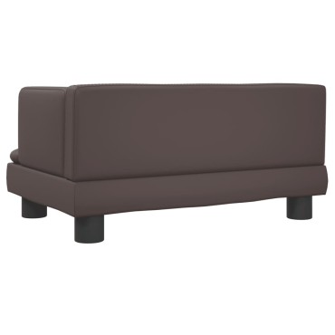 vidaXL Καναπές Παιδικός Καφέ 60x40x30cm από Συνθετικό Δέρμα 1 τεμ.