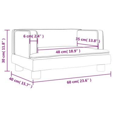 vidaXL Καναπές Παιδικός Καφέ 60x40x30cm από Συνθετικό Δέρμα 1 τεμ.