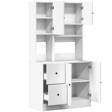 vidaXL Στήλη Κουζίνας Λευκή 95x50x180cm από Επεξεργασμένο Ξύλο
