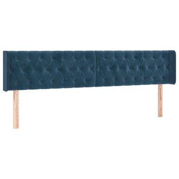 vidaXL Κρεβάτι Boxspring με Στρώμα Σκούρο Μπλε 200x200 εκ. Βελούδινο