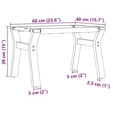vidaXL Πόδια Τραπεζιού Σαλονιού σε Σχήμα «Y» 60x40x38cm Ατσάλι 1 τεμ.