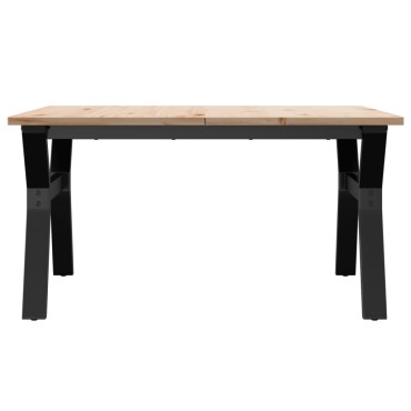 vidaXL Τραπεζάκι Σαλονιού Πλαίσιο Υ 90x90x45cm Μασίφ Πεύκο/Ατσάλι