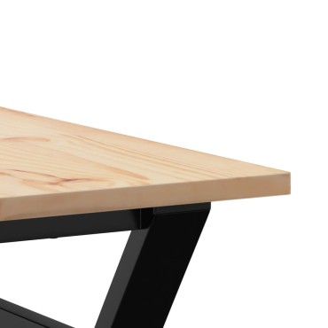 vidaXL Τραπεζάκι Σαλονιού Πλαίσιο Υ 90x90x45cm Μασίφ Πεύκο/Ατσάλι
