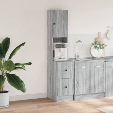 vidaXL Ντουλάπι Κουζίνας Γκρι sonoma 35x50x180cm Επεξεργ. Ξύλο 1 τεμ.