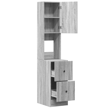 vidaXL Ντουλάπι Κουζίνας Γκρι sonoma 35x50x180cm Επεξεργ. Ξύλο 1 τεμ.