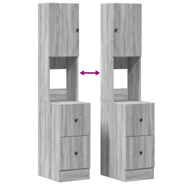 vidaXL Ντουλάπι Κουζίνας Γκρι sonoma 35x50x180cm Επεξεργ. Ξύλο 1 τεμ.