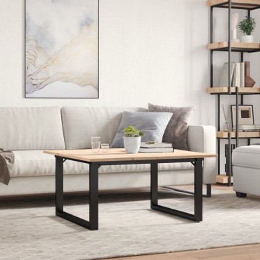 vidaXL Τραπεζάκι Σαλονιού Πλαίσιο Ο 90x90x45cm Μασίφ Πεύκο/Ατσάλι