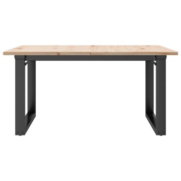 vidaXL Τραπεζάκι Σαλονιού Πλαίσιο Ο 90x90x45cm Μασίφ Πεύκο/Ατσάλι