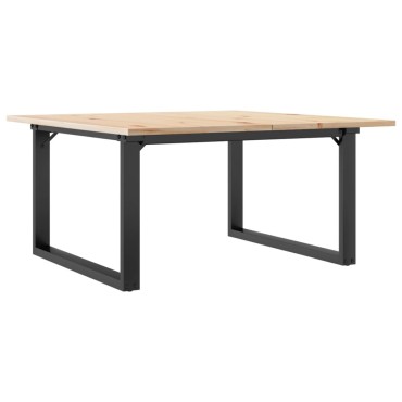 vidaXL Τραπεζάκι Σαλονιού Πλαίσιο Ο 90x90x45cm Μασίφ Πεύκο/Ατσάλι