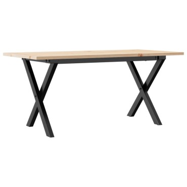 vidaXL Τραπεζάκι Σαλονιού Πλαίσιο Χ 40x40x35cm Μασίφ Πεύκο/Ατσάλι