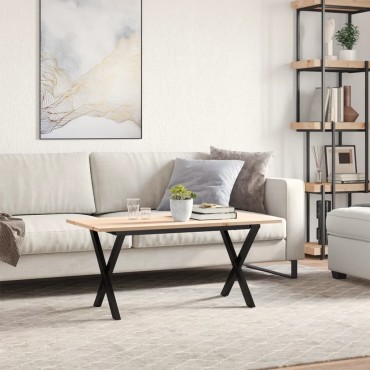 vidaXL Τραπεζάκι Σαλονιού Πλαίσιο Χ 40x40x35cm Μασίφ Πεύκο/Ατσάλι