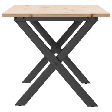 vidaXL Τραπεζάκι Σαλονιού Πλαίσιο Χ 40x40x35cm Μασίφ Πεύκο/Ατσάλι