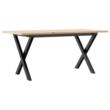 vidaXL Τραπεζάκι Σαλονιού Πλαίσιο Χ 40x40x35cm Μασίφ Πεύκο/Ατσάλι