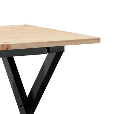 vidaXL Τραπεζάκι Σαλονιού Πλαίσιο Χ 40x40x35cm Μασίφ Πεύκο/Ατσάλι