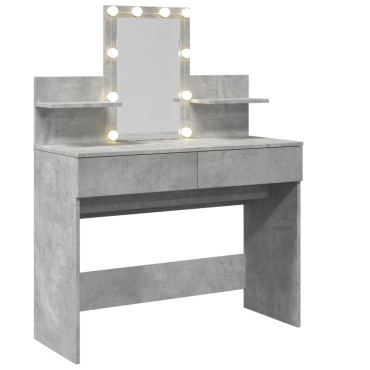 vidaXL Μπουντουάρ με LED Γκρι Σκυροδέματος 100x40x130cm 1 τεμ.