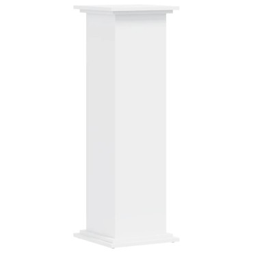 vidaXL Βάση Γλάστρας Λευκό 33x33x100 εκ. από Επεξεργασμένο Ξύλο
