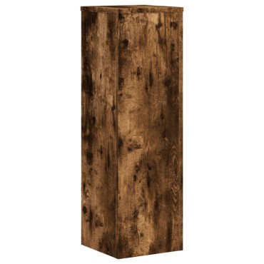 vidaXL Βάσεις Φυτών 2Τεμ. Καπνιστή Δρυς 25x25x80εκ. Επεξεργασμένο Ξύλο