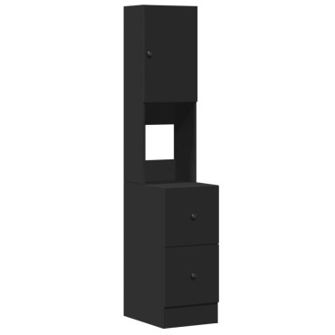 vidaXL Στήλη Κουζίνας Μαύρη 35x50x180cm από Επεξεργασμένο Ξύλο