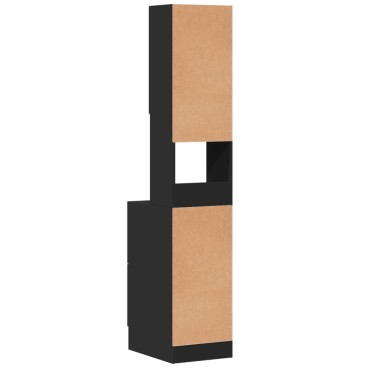 vidaXL Στήλη Κουζίνας Μαύρη 35x50x180cm από Επεξεργασμένο Ξύλο