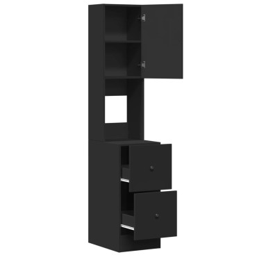 vidaXL Στήλη Κουζίνας Μαύρη 35x50x180cm από Επεξεργασμένο Ξύλο