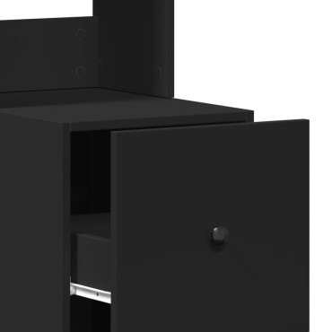 vidaXL Στήλη Κουζίνας Μαύρη 35x50x180cm από Επεξεργασμένο Ξύλο