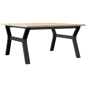 vidaXL Τραπεζάκι Σαλονιού Πλαίσιο Υ 80x80x45cm Μασίφ Πεύκο/Ατσάλι