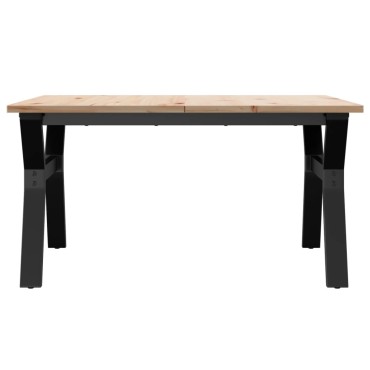 vidaXL Τραπεζάκι Σαλονιού Πλαίσιο Υ 80x80x45cm Μασίφ Πεύκο/Ατσάλι