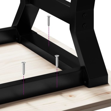 vidaXL Τραπεζάκι Σαλονιού Πλαίσιο Υ 80x80x45cm Μασίφ Πεύκο/Ατσάλι