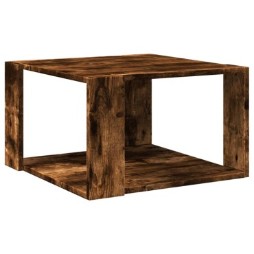 vidaXL Τραπεζάκι Σαλονιού Καπνιστή Δρυς 51,5x51,5x30cm Επεξ. Ξύλο 1 τεμ.
