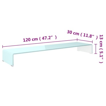 vidaXL Βάση Τηλεόρασης/Οθόνης Πράσινη 120x30x13cm Γυάλινη