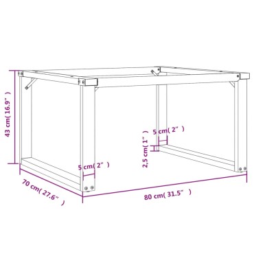 vidaXL Πόδια Τραπεζιού Σαλονιού σε Σχήμα «Ο» 80x70x43cm Ατσάλι 1 τεμ.
