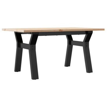 vidaXL Τραπεζάκι Σαλονιού Πλαίσιο Υ 80x50x40cm Μασίφ Πεύκο/Ατσάλι
