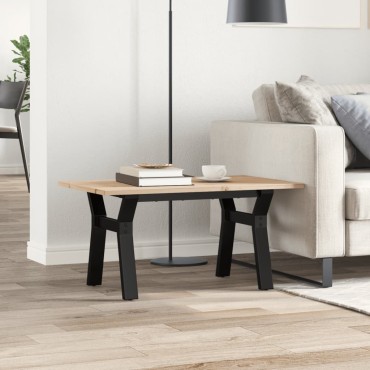 vidaXL Τραπεζάκι Σαλονιού Πλαίσιο Υ 80x50x40cm Μασίφ Πεύκο/Ατσάλι
