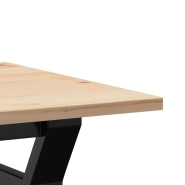 vidaXL Τραπεζάκι Σαλονιού Πλαίσιο Υ 80x50x40cm Μασίφ Πεύκο/Ατσάλι