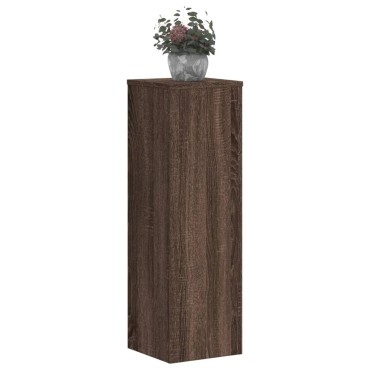 vidaXL Βάσεις Φυτών 2 Τεμ. Καφέ Δρυς 25x25x80 εκ. Επεξεργασμένο Ξύλο